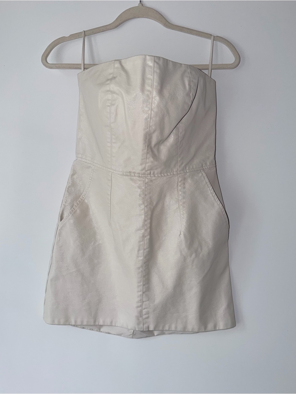 NONchalant Cream Strapless Mini Dress